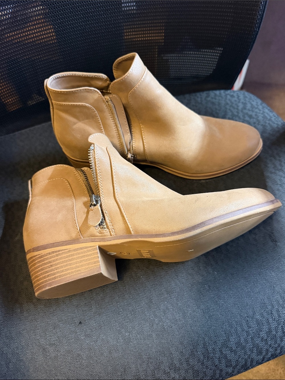 MIA Tan Side-Zip Ankle Booties